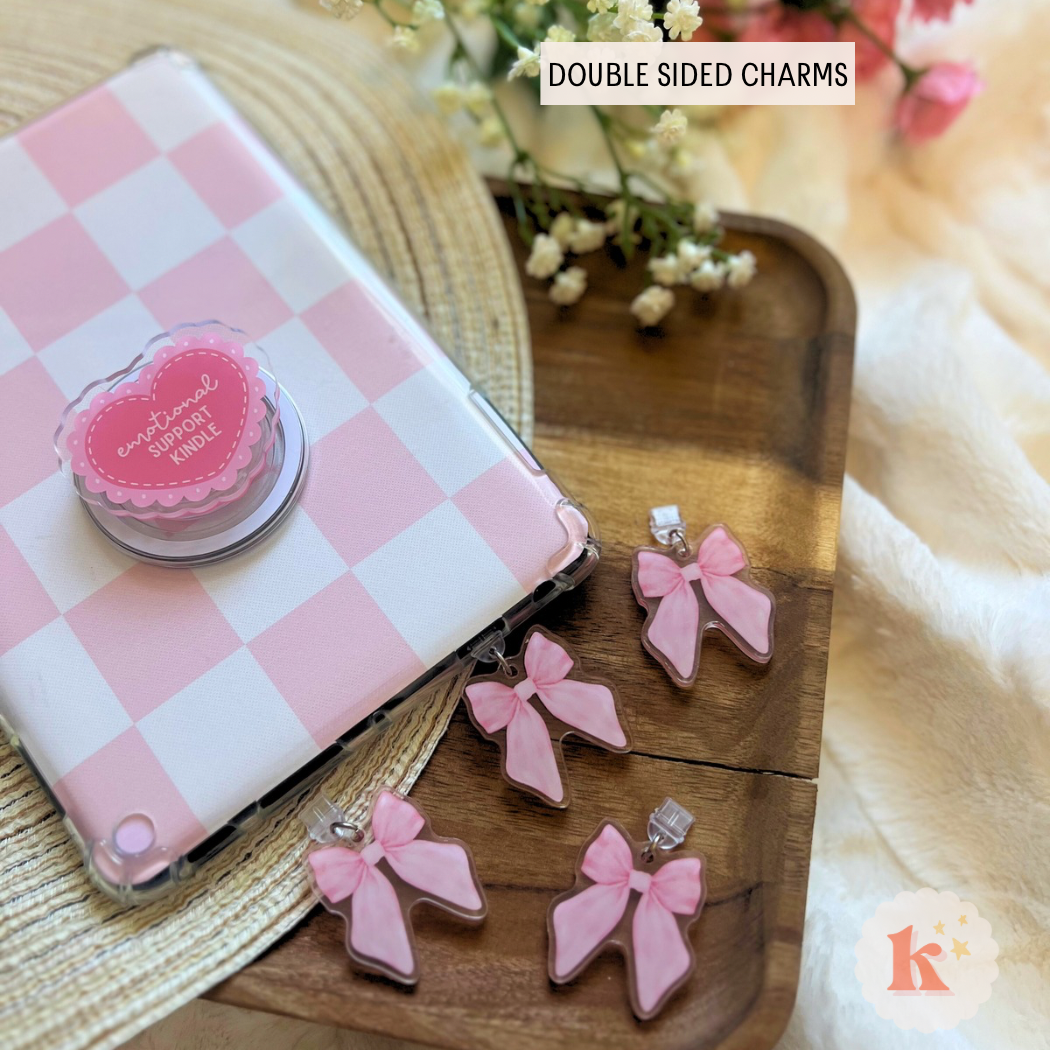 Pink Croquette Bow Kindle Charm