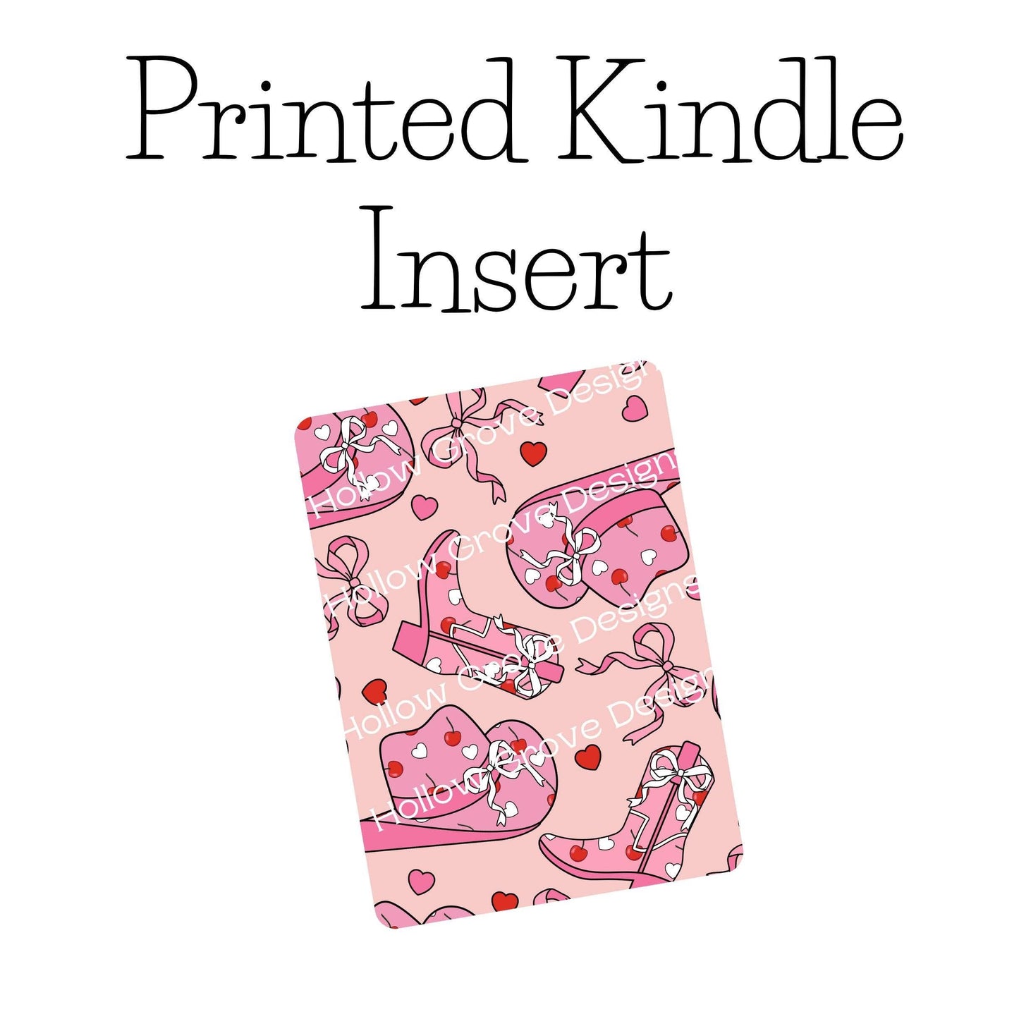 Country Coquette White Bow E-Reader Insert