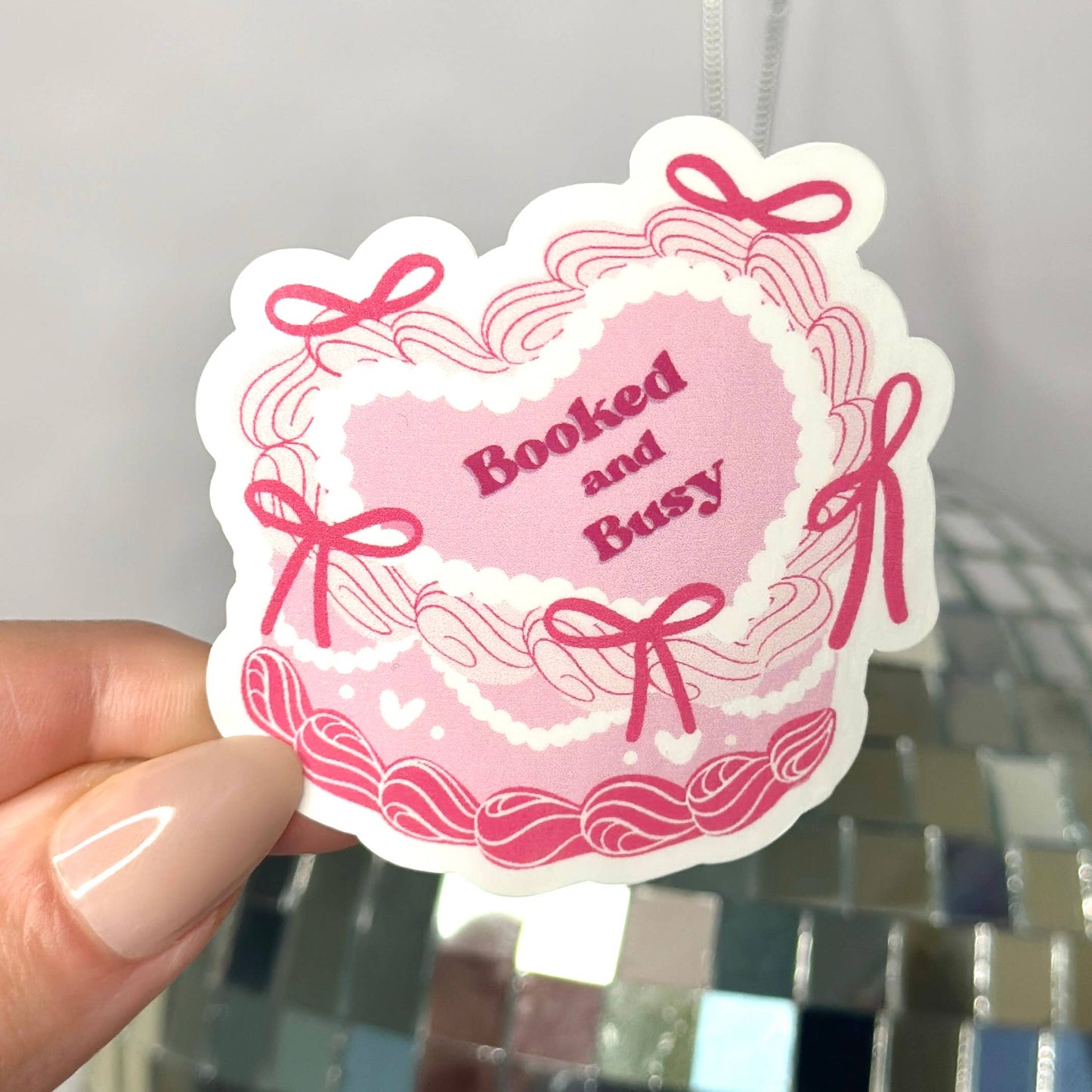 Booked and Busy Cake Sticker