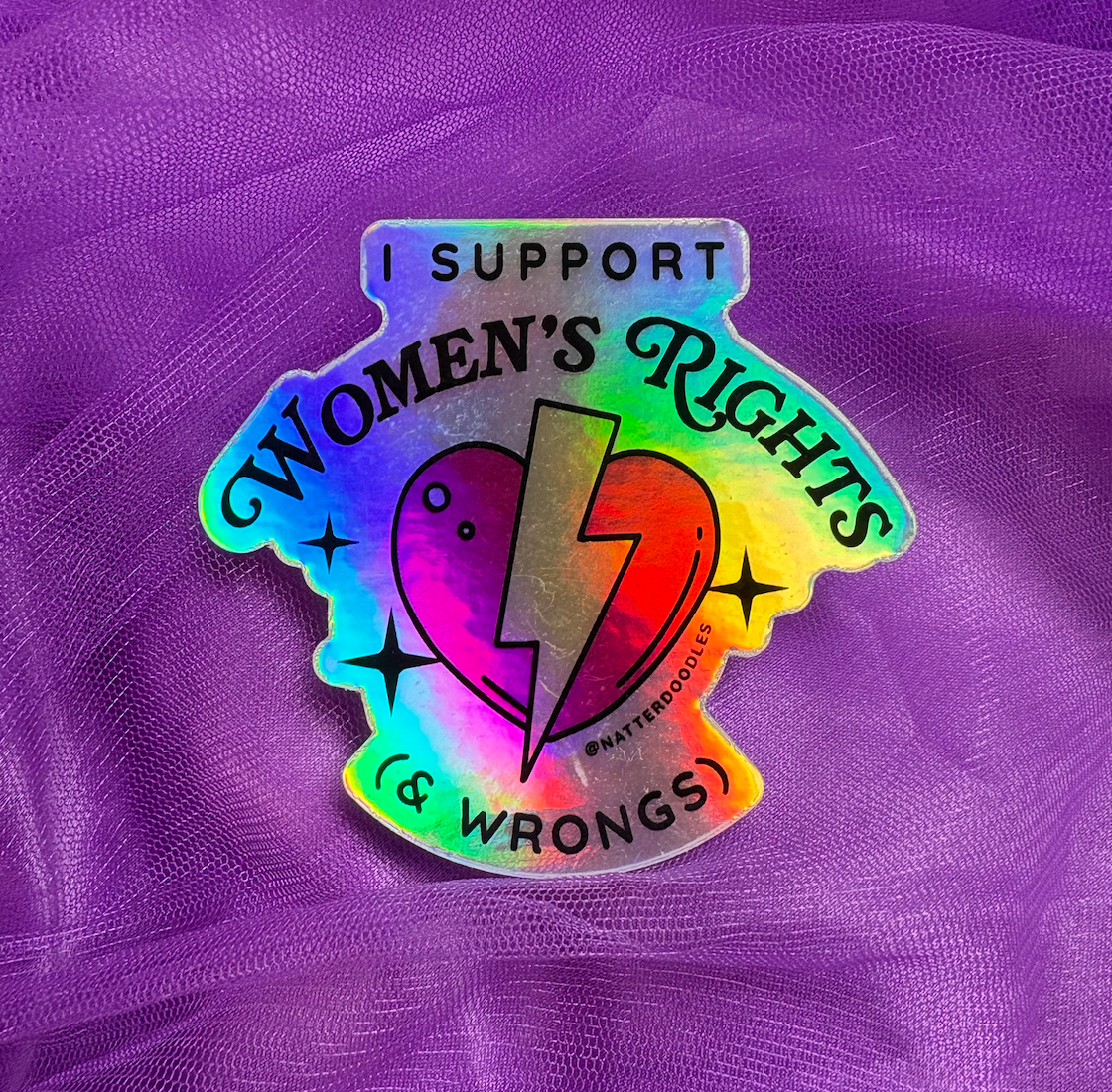 I Support Women's Rights & Wrongs Feminist Funny Sticker