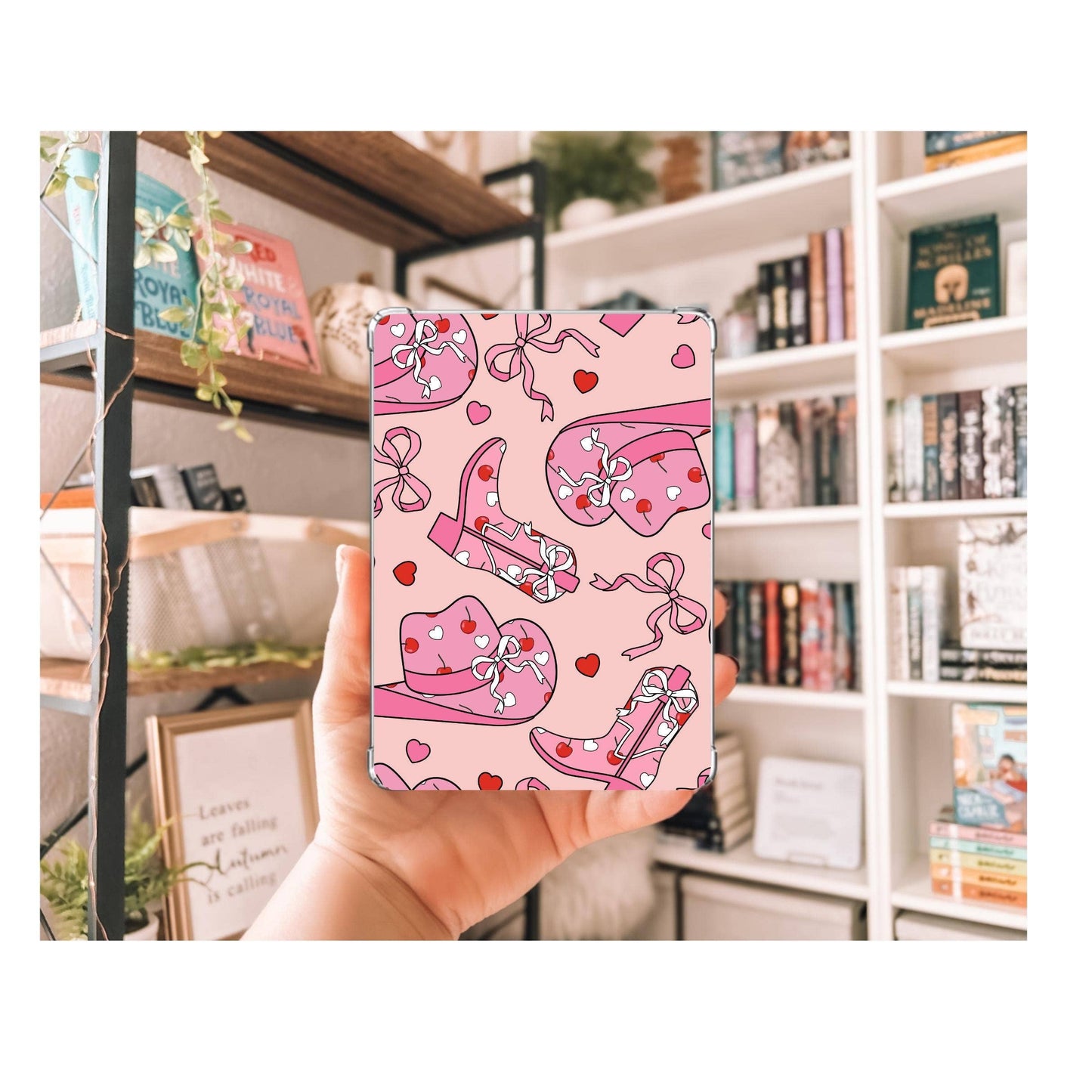 Country Coquette White Bow E-Reader Insert