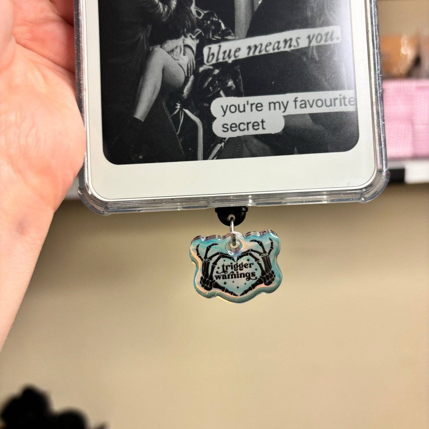 Trigger Warning Kindle Charm