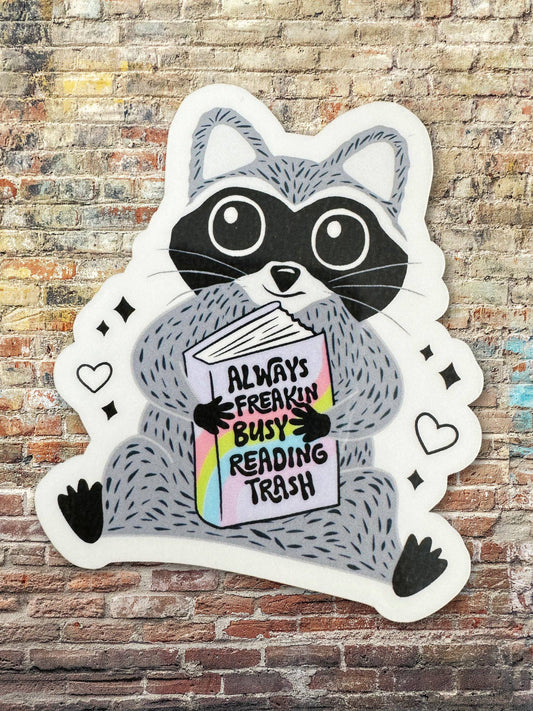 Busy Reading Trash Vinyl Sticker