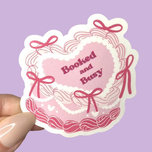 Booked and Busy Cake Sticker